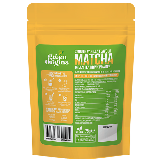 Green Origins Smooth Vanilla Matcha Green Tea Drink Powder