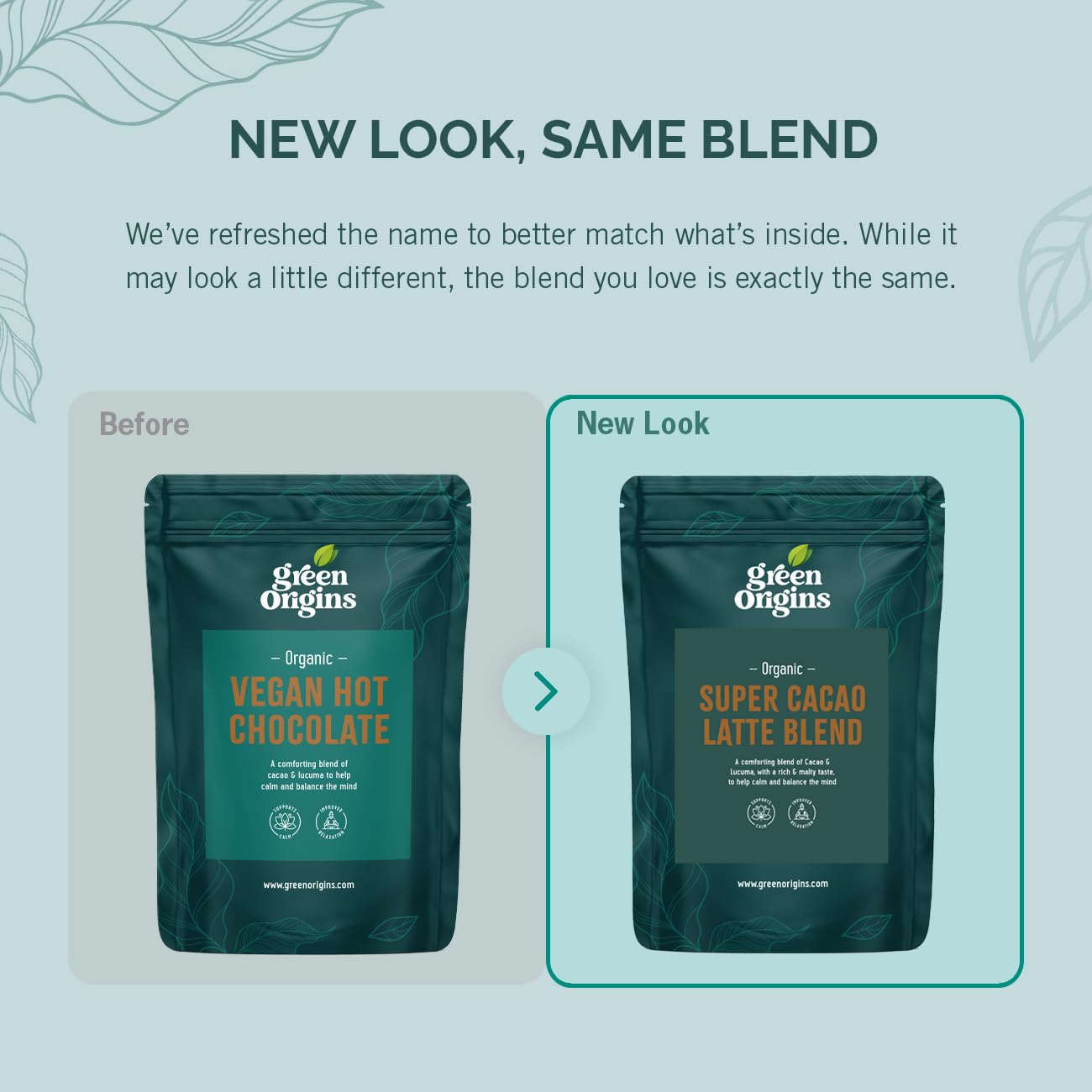 Green Origins Organic Super Cacao Latte Blend to Calm & Balance the Mind