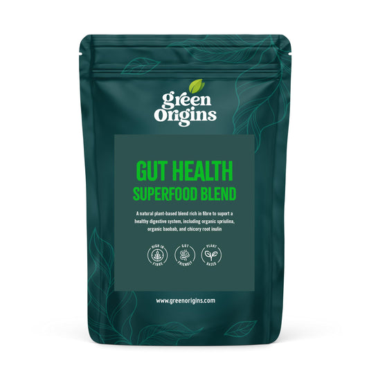 Green Origins Gut Health Blend with Chicory Root Inulin, Spirulina, Wheatgrass